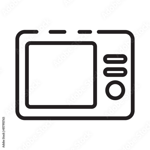 Microwave Oven Cooking Line Icon