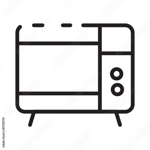 Microwave Oven Cooking Line Icon