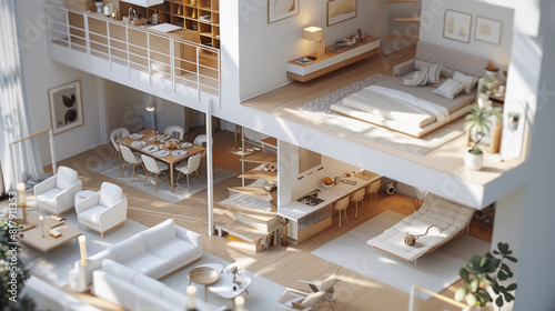 3D Rendered Floorplan Of A Modern Home Interior