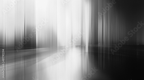 A blurry image of a room with a white wall and black floor