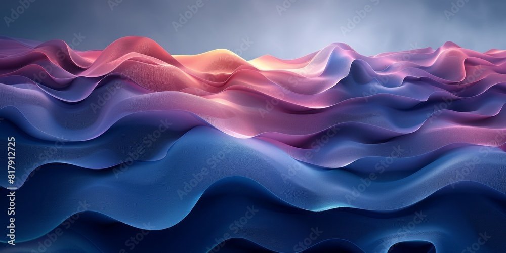 Abstract blue and pink waves on a textured blue background Abstract blue and pink waves on a textured blue background