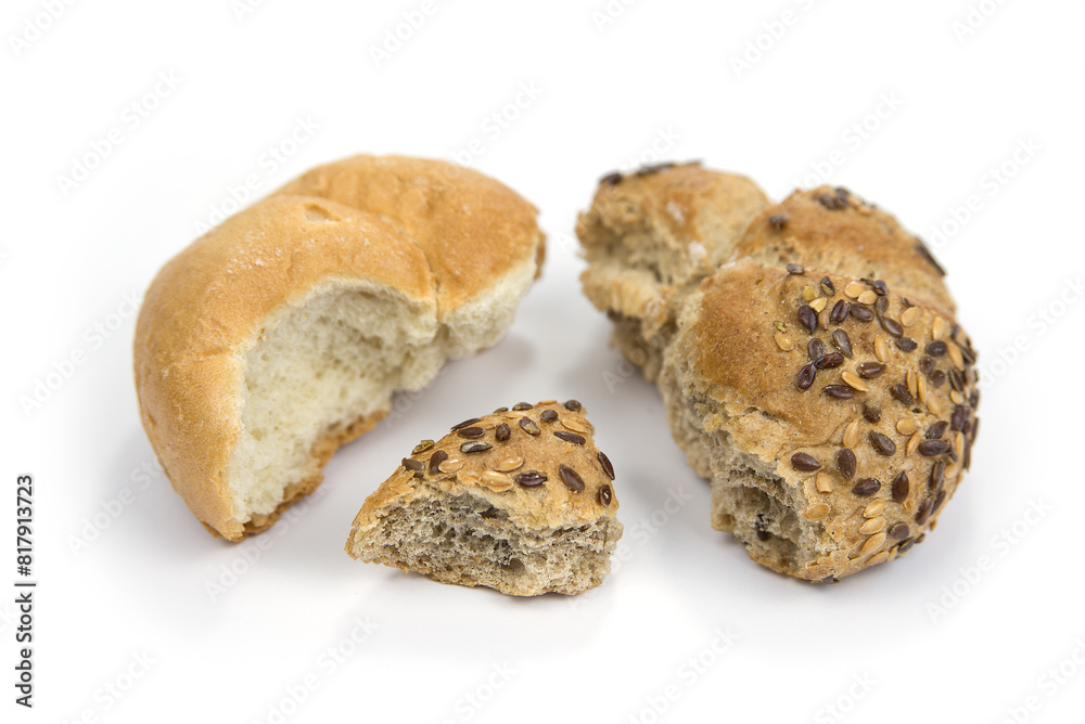 Bakery food waste from household on a white Bakery food waste from household on a white