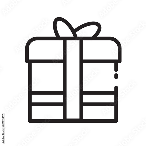 Birthday Box Gift Line Icon © Blacker Studio