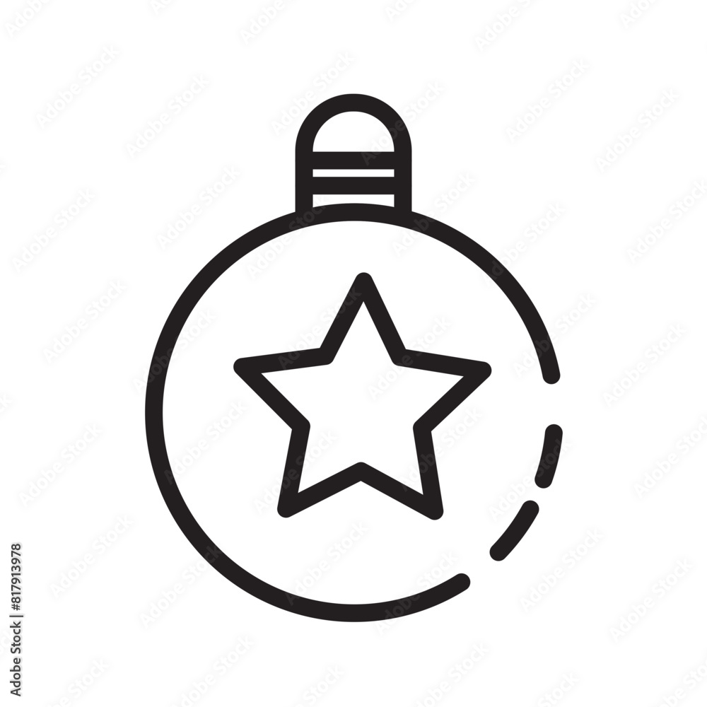 Christmas Lamp Merry Line Icon Christmas Lamp Merry Line Icon