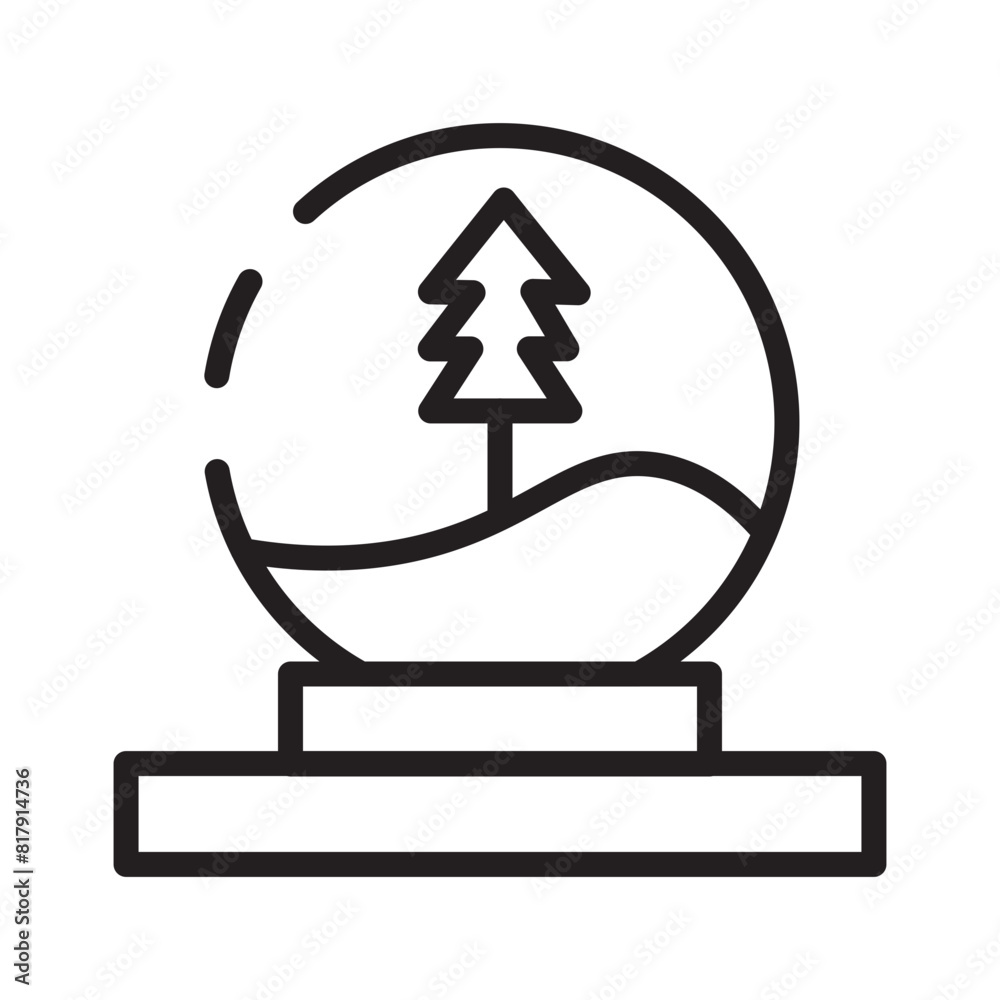Christmas Glass Globe Line Icon Christmas Glass Globe Line Icon