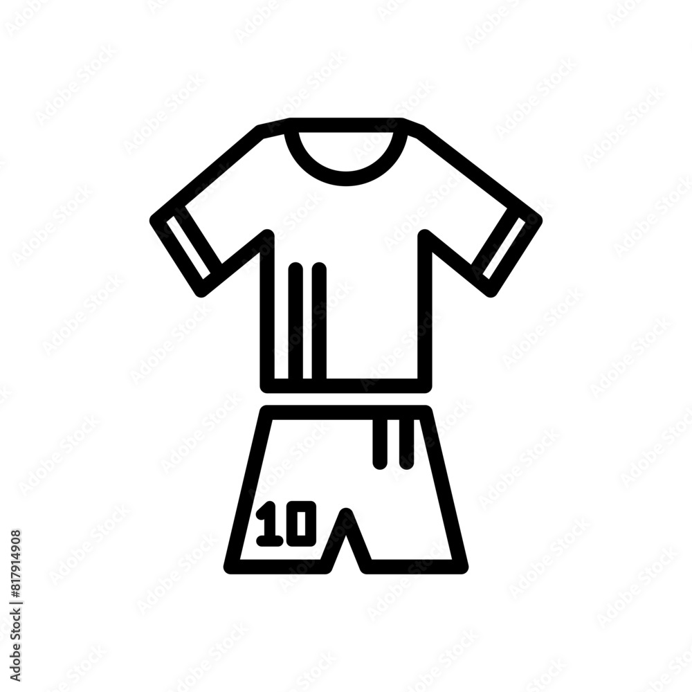 Football uniform line icon. Soccer icon. Football icon isolated on white background. Transparent background, minimalist symbol. Vector images Football uniform line icon. Soccer icon. Football icon isolated on white background. Transparent background, minimalist symbol. Vector images