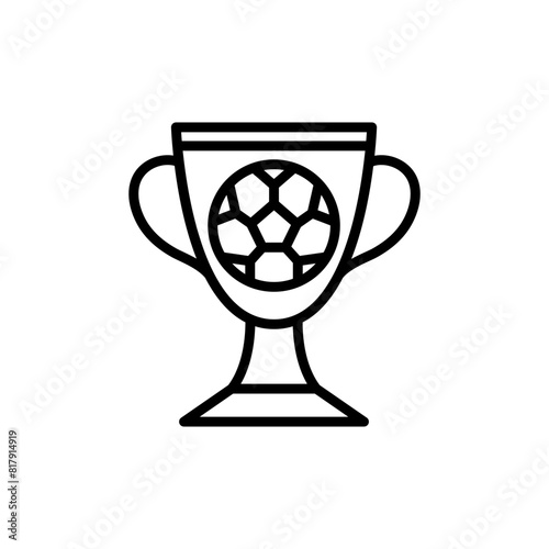 Soccer trophy line icon. Soccer icon. Football icon isolated on white background. Transparent background, minimalist symbol. Vector images