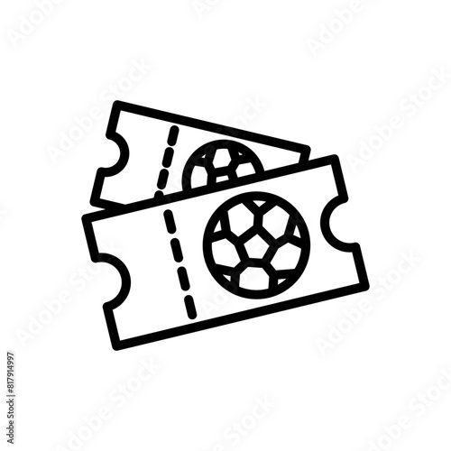 Soccer ticket line icon. Soccer icon. Football icon isolated on white background. Transparent background, minimalist symbol. Vector images