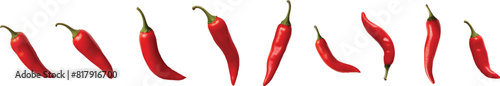 red chili white background