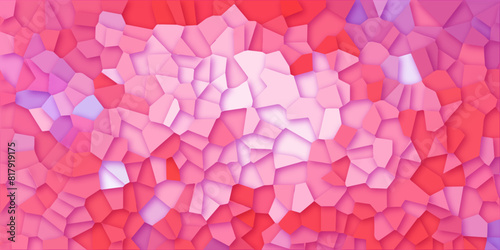 Abstract  pink broken stained glass background design with line. geometric pattern with 3d shapes vector Illustration. Sweet pink broken wall paper in decoration.