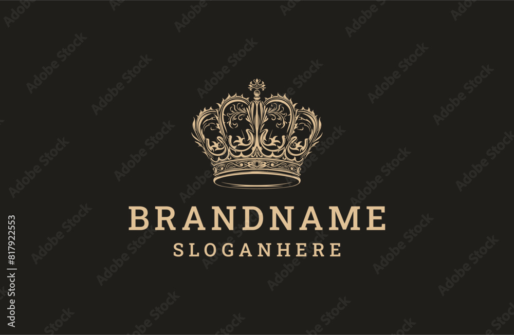 Crown logo style icon design template flat vector Crown logo style icon design template flat vector