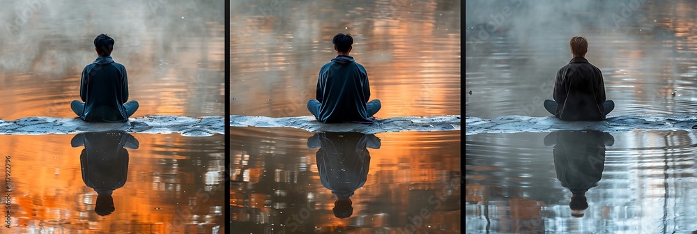 Meditation Journey A series of images capturing different meditation ...