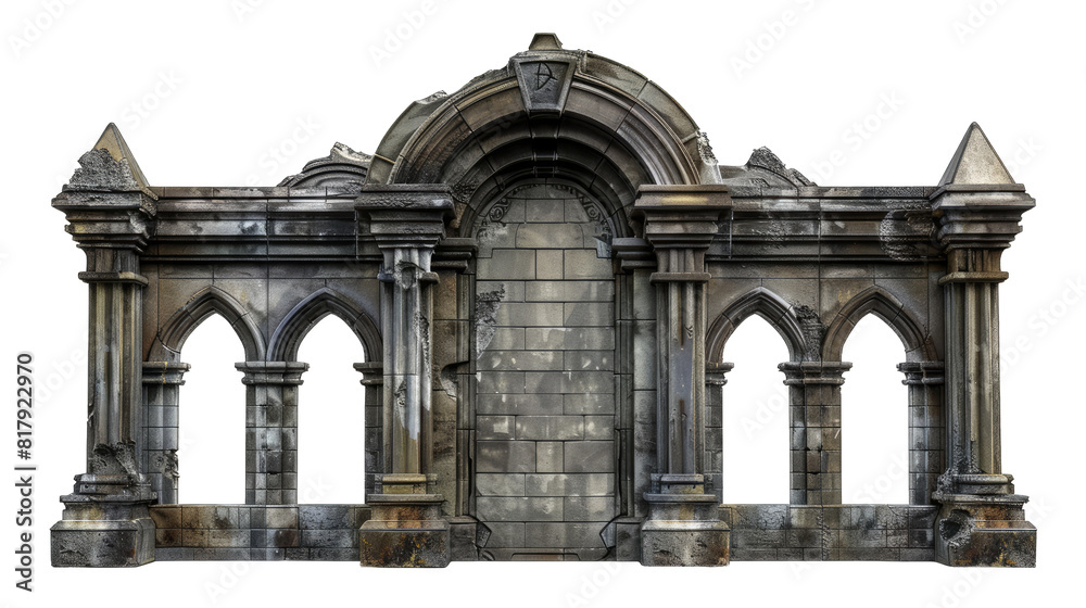 Obraz premium medieval gate, isolate on white background