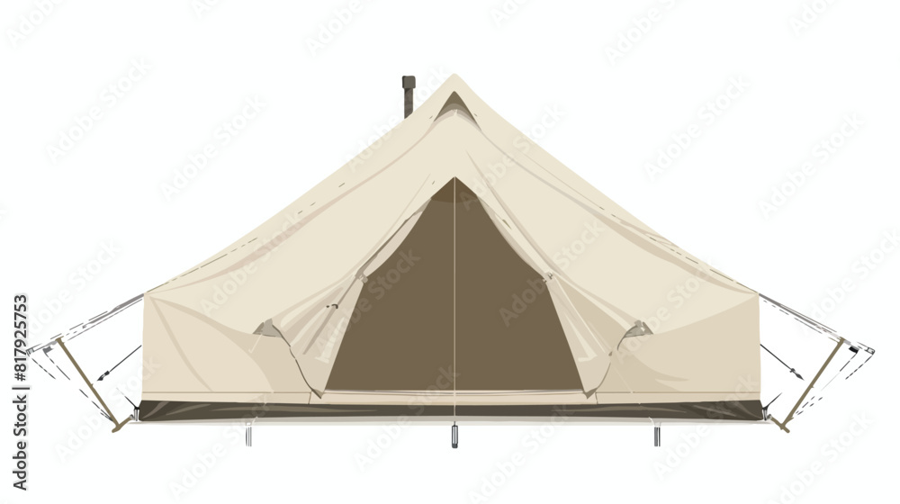 Front view of canvas tent with dome-shaped roof 