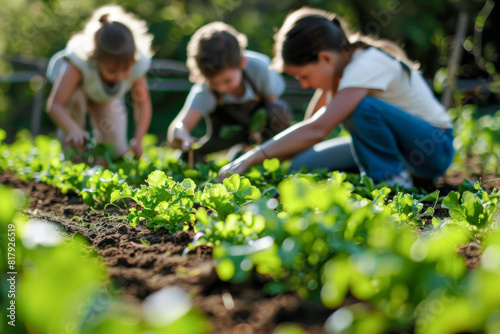 Wallpaper Mural Children Gardening and Planting Seedlings Torontodigital.ca
