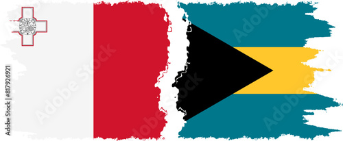Free Download Bahamas and Malta grunge flags connection vector - GFXLoad