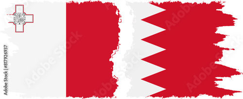 Free Download Bahrain and Malta grunge flags connection vector - GFXLoad