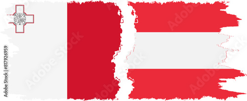 Free Download Austria and Malta grunge flags connection vector - GFXLoad