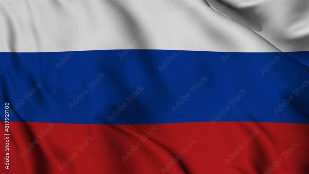 Russia Flag waving animation seamless loop. 4k