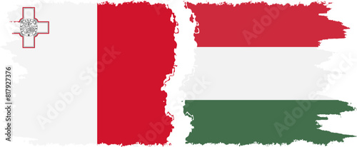 Hungary and Malta grunge flags connection vector Free Download Hungary and Malta grunge flags connection vector - GFXLoad
