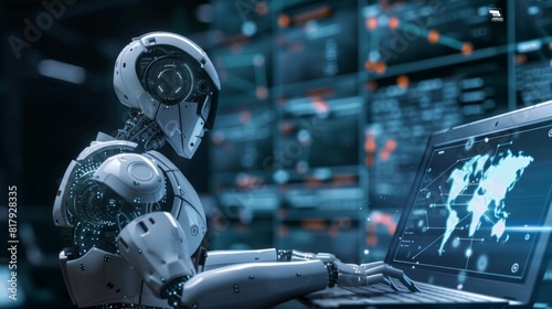 AI Analytics robot background