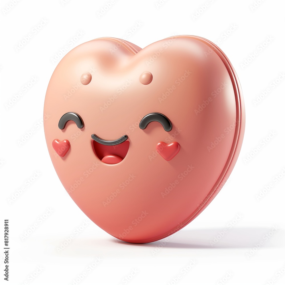 Cute Pink Love Cartoon Clay Illustration, 3D Icon, Isolated on white background Cute Pink Love Cartoon Clay Illustration, 3D Icon, Isolated on white background