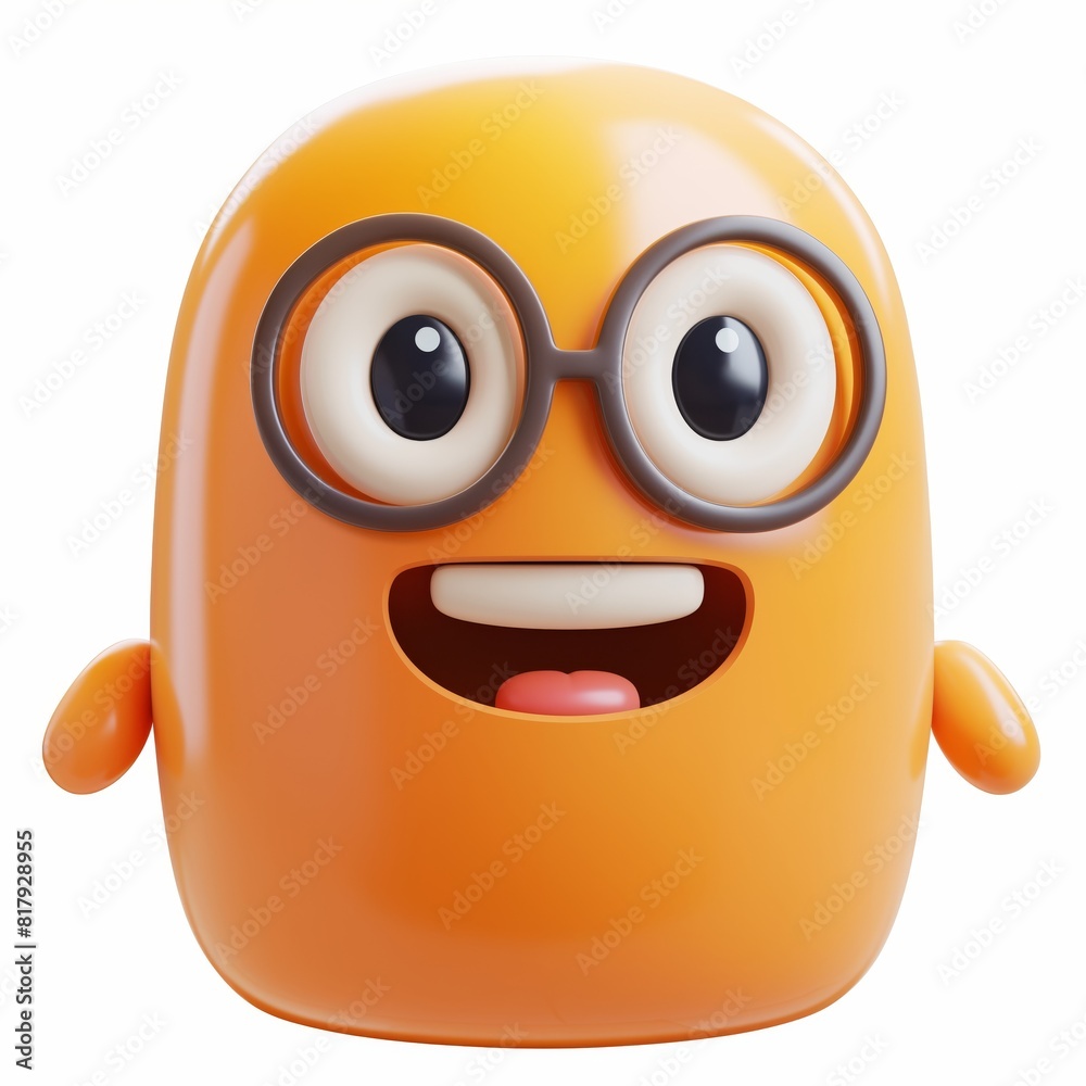 Obraz premium Cute Surprise Cartoon Clay Illustration, 3D Icon, Isolated on white background