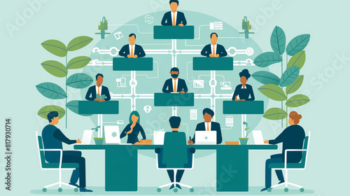 Structure Diagram Design a diagram illustrating the structure of corporate governance within an organization photo