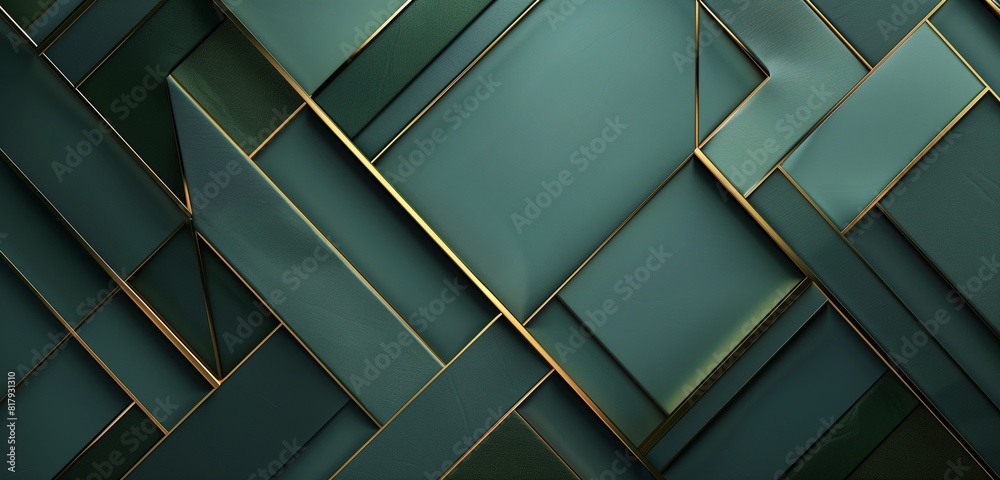 Abstract background, Modern and stylish abstract design poster with golden lines in trangular pattern and teal green geometric pattern., Abstract background, Modern and stylish abstract design poster with golden lines in trangular pattern and teal green geometric pattern.,