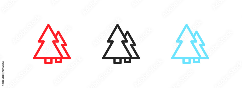 Christmas tree icon set. Flat style. Vector icons Christmas tree icon set. Flat style. Vector icons