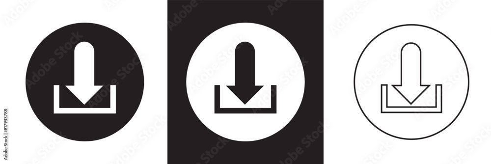 Download icon set. Download button Collection. Download files icons vector. simple download icon isolated on white and black background. Arrow downloading icon. Vector illustration. EPS 10 Download icon set. Download button Collection. Download files icons vector. simple download icon isolated on white and black background. Arrow downloading icon. Vector illustration. EPS 10
