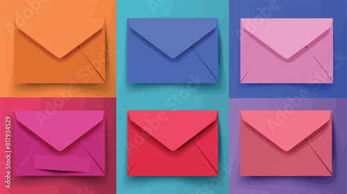 Paper envelopes on color background Vector style Vector