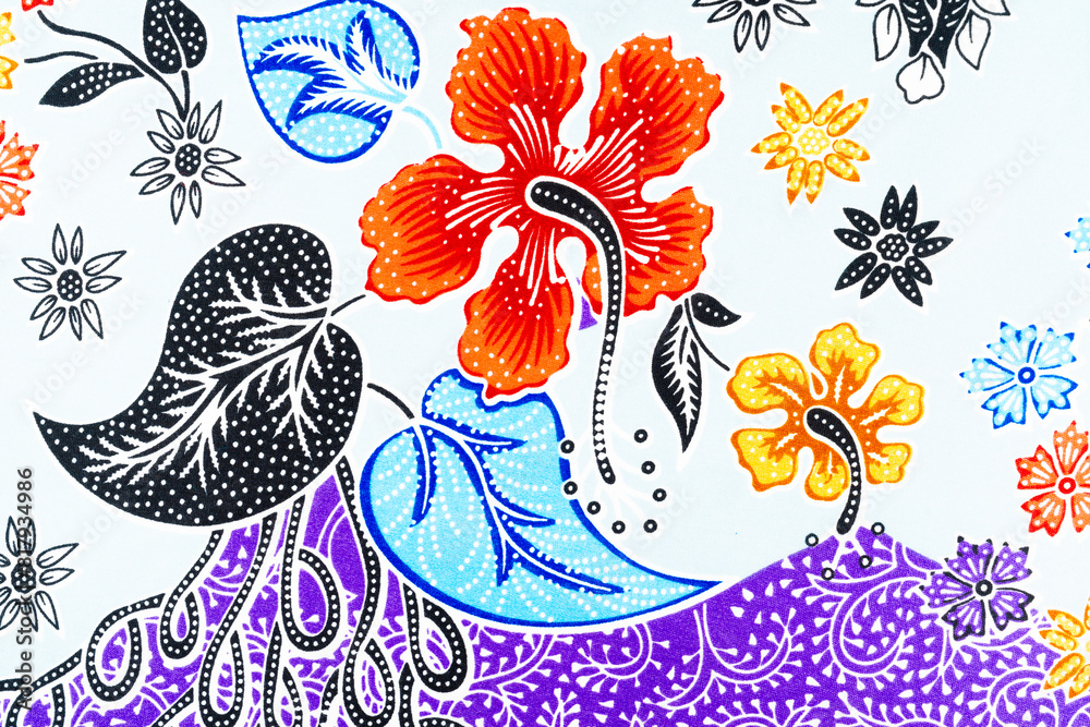 Fototapeta premium The beautiful of art Malaysian and Indonesian Batik Pattern. Batik industry is a mass production.