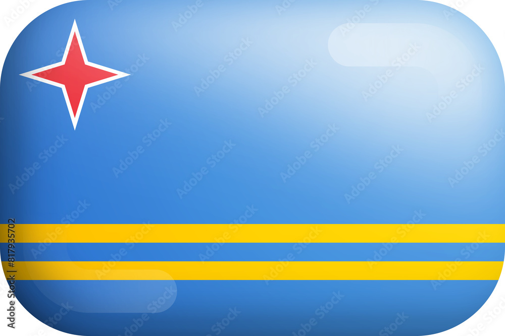 Obraz premium Aruba Official National Flag Isolated 3D Glossy Icon