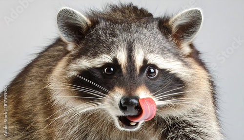 Playful Raccoon Sticking Out Tongue photo