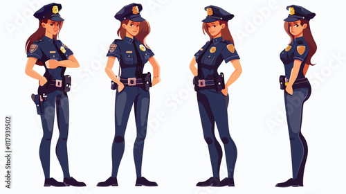 Policewoman constructor Four or animation kit. Four o