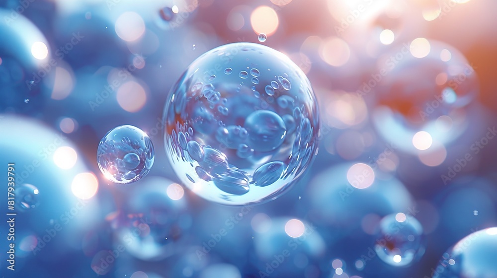 3d rendered abstract glass floating spheres wallpaper desktop background