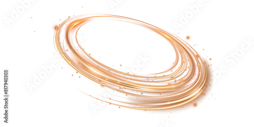 Wallpaper Mural Yellow magical geometric circle neon portal shrouded. Round glowing frame. Futuristic teleporter. Light effect. Bright lights illuminate a night scene. Runway light effect. PNG.
 Torontodigital.ca