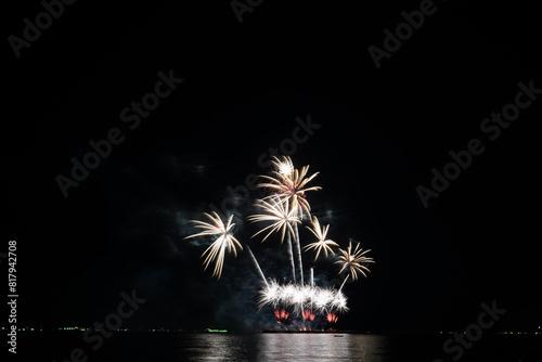 Firework display and tourism in Pattaya. 
Pattaya International Fireworks Show.