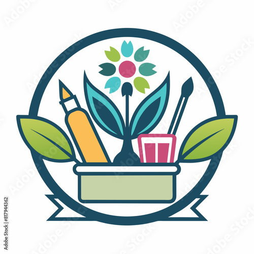  A logo for craft supplies vector artwork illustration
