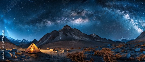 A composite image of a high-altitude camping photo