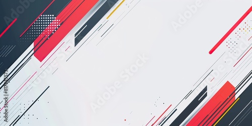 red  white black sporty background, speed motion design with spot strip and copy space, modern minimal in cheerful and freedom energy feeling, Generative Ai