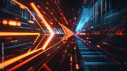 Futuristic Elements  Incorporate abstract futuristic elements such as glowing lines  circuits  and digital grids to convey a sense of innovation and advanced technology. Generative AI