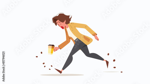 Scared person with coffee cup stumbling and falling  © Amber