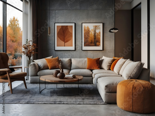 Cozy modern home with decor inspired by autumn design.