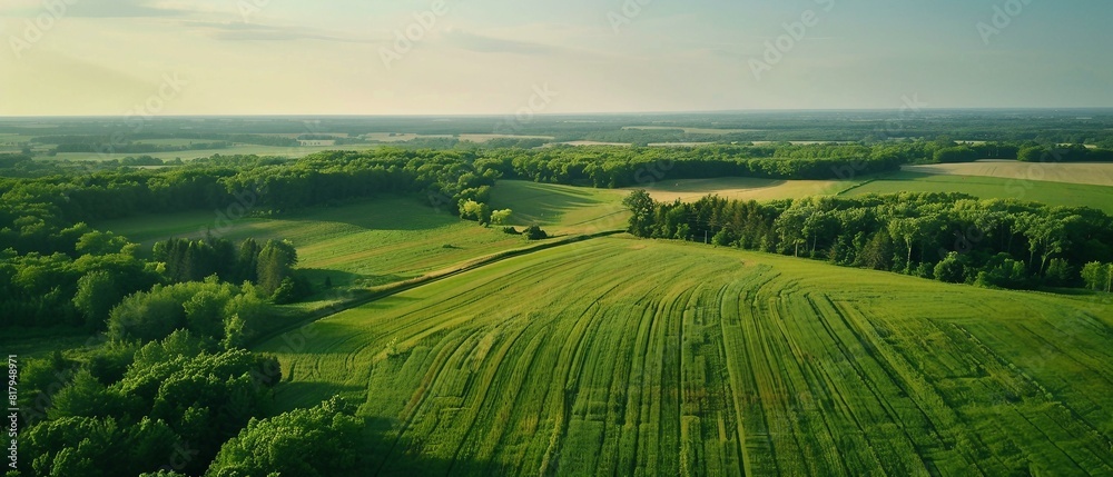 Landscape with green field Landscape with green field