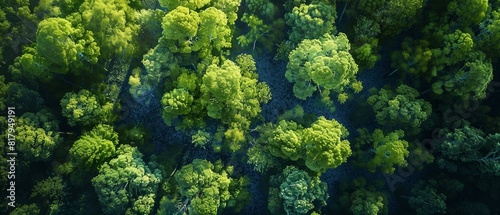 Overhead view of forest