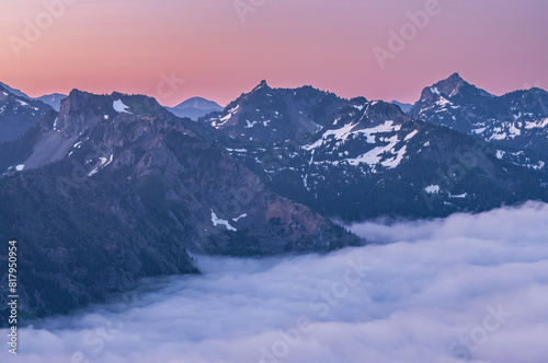 Mountain landscape at dawn, Cascade Range, Mt. Ranier National Park, Washington, USA © Dean Pennala