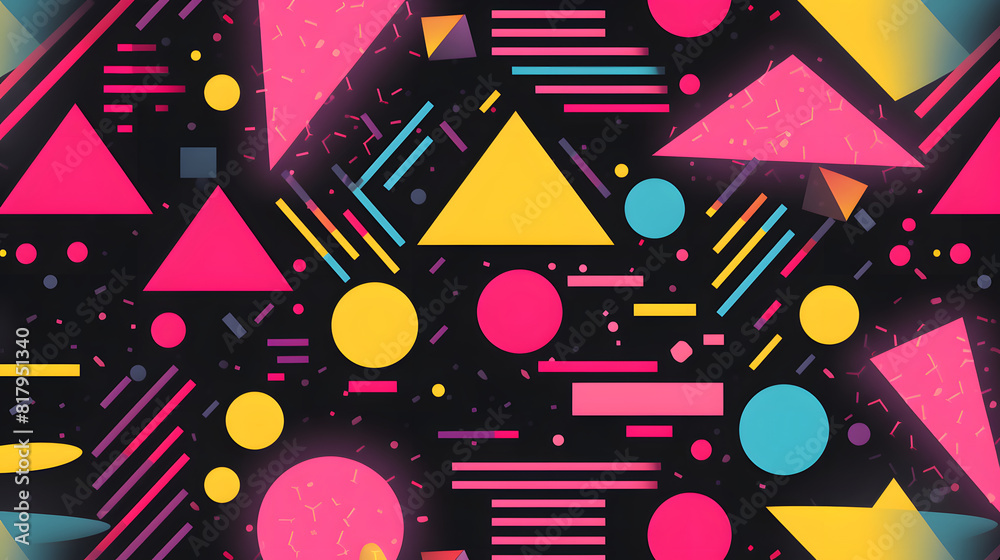 retro style 80's geometric design vector pattern geometric shapes design poster background retro style 80's geometric design vector pattern geometric shapes design poster background