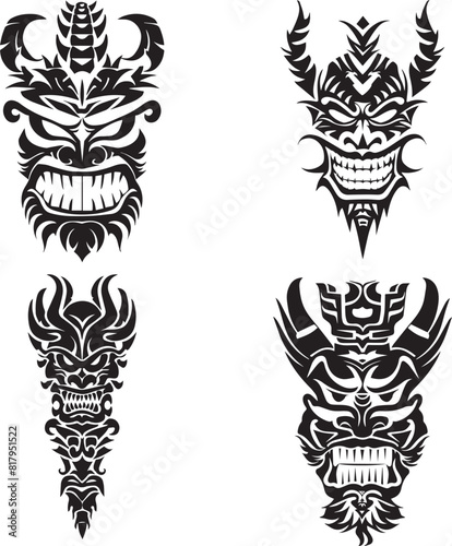 set maschera demone oni